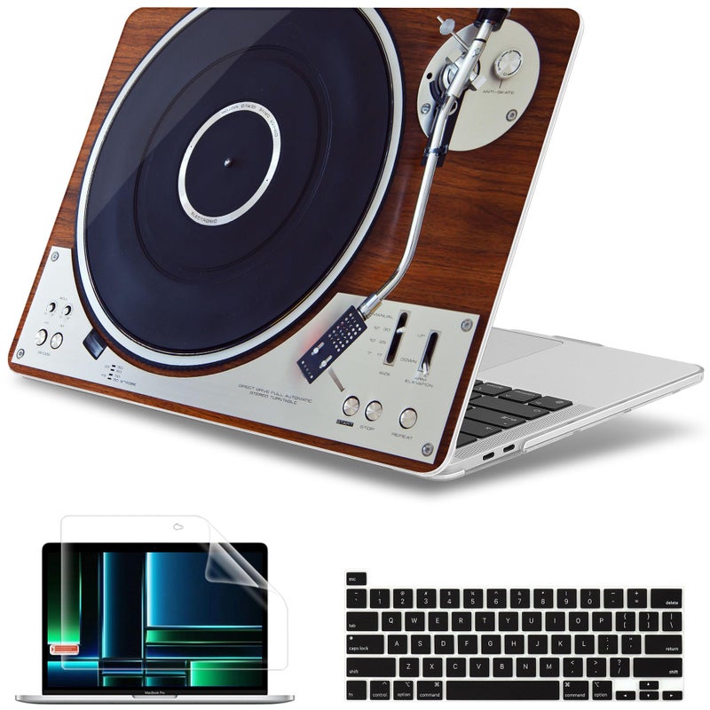 May Chen Compatible with MacBook Pro 13 inch Case 2022 2021 2020 Release Models A2338 M2 M1 A2251 A2289, Plastic Hard Shell Case for MacBook Pro 13 inch with Touch Bar Fits Touch ID, Gramophone - Image 1